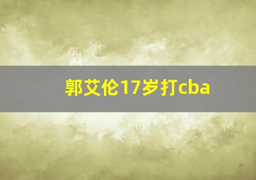 郭艾伦17岁打cba