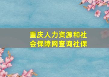 重庆人力资源和社会保障网查询社保