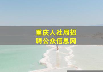 重庆人社局招聘公众信息网