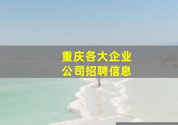 重庆各大企业公司招聘信息