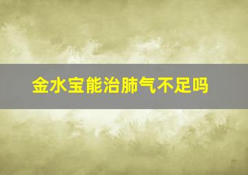 金水宝能治肺气不足吗