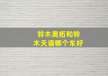 铃木奥拓和铃木天语哪个车好