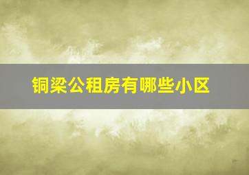 铜梁公租房有哪些小区