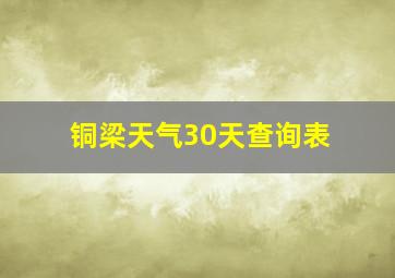 铜梁天气30天查询表