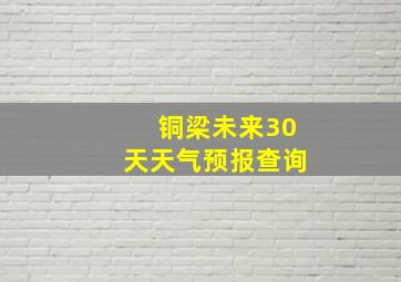 铜梁未来30天天气预报查询