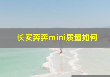 长安奔奔mini质量如何