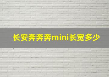 长安奔奔奔mini长宽多少