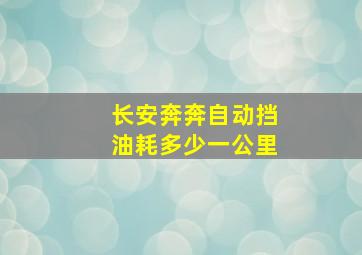 长安奔奔自动挡油耗多少一公里