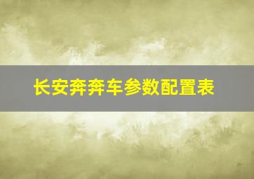 长安奔奔车参数配置表