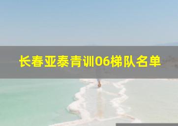 长春亚泰青训06梯队名单