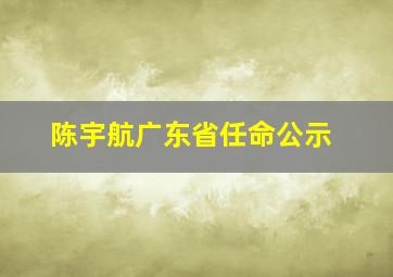 陈宇航广东省任命公示