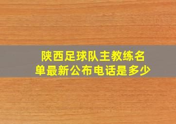 陕西足球队主教练名单最新公布电话是多少