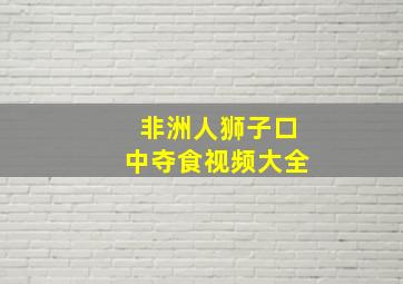 非洲人狮子口中夺食视频大全