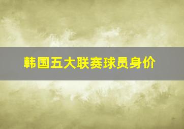 韩国五大联赛球员身价