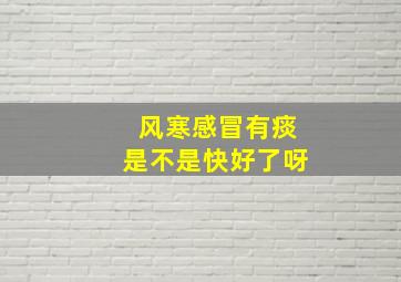 风寒感冒有痰是不是快好了呀