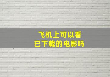 飞机上可以看已下载的电影吗