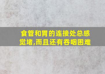 食管和胃的连接处总感觉堵,而且还有吞咽困难