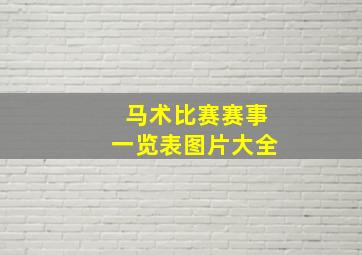 马术比赛赛事一览表图片大全