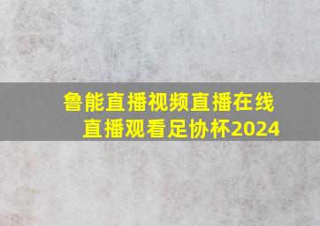 鲁能直播视频直播在线直播观看足协杯2024