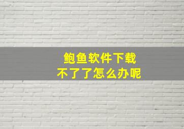 鲍鱼软件下载不了了怎么办呢