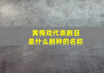 黄梅戏代表剧目是什么剧种的名称