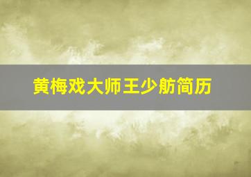 黄梅戏大师王少舫简历