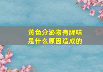 黄色分泌物有腥味是什么原因造成的