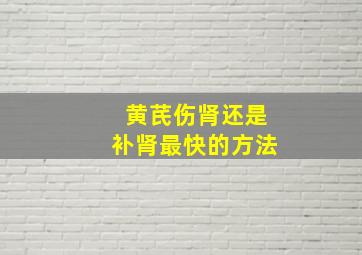 黄芪伤肾还是补肾最快的方法