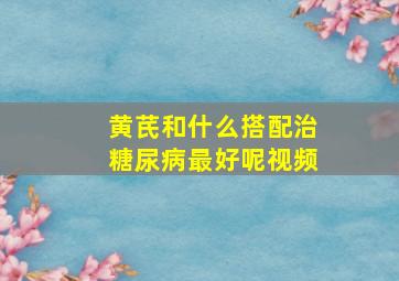 黄芪和什么搭配治糖尿病最好呢视频