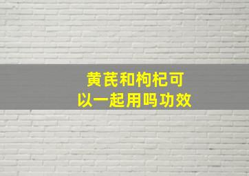 黄芪和枸杞可以一起用吗功效