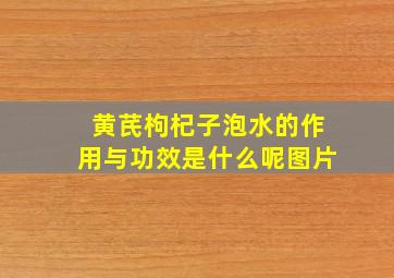 黄芪枸杞子泡水的作用与功效是什么呢图片