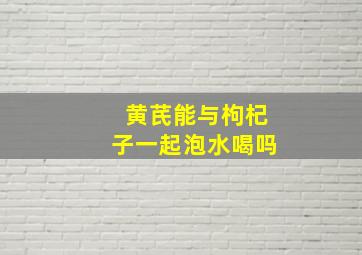 黄芪能与枸杞子一起泡水喝吗