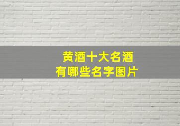 黄酒十大名酒有哪些名字图片