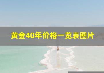 黄金40年价格一览表图片