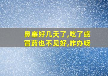 鼻塞好几天了,吃了感冒药也不见好,咋办呀