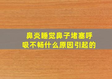 鼻炎睡觉鼻子堵塞呼吸不畅什么原因引起的